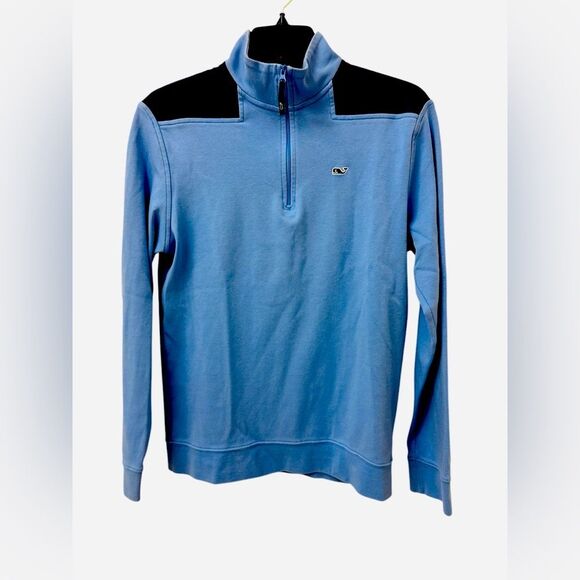 Vineyard Vines Women’s Shep Shirt Pullover Size XS 1/4 Zip Light Blue & Navy - Picture 1 of 7